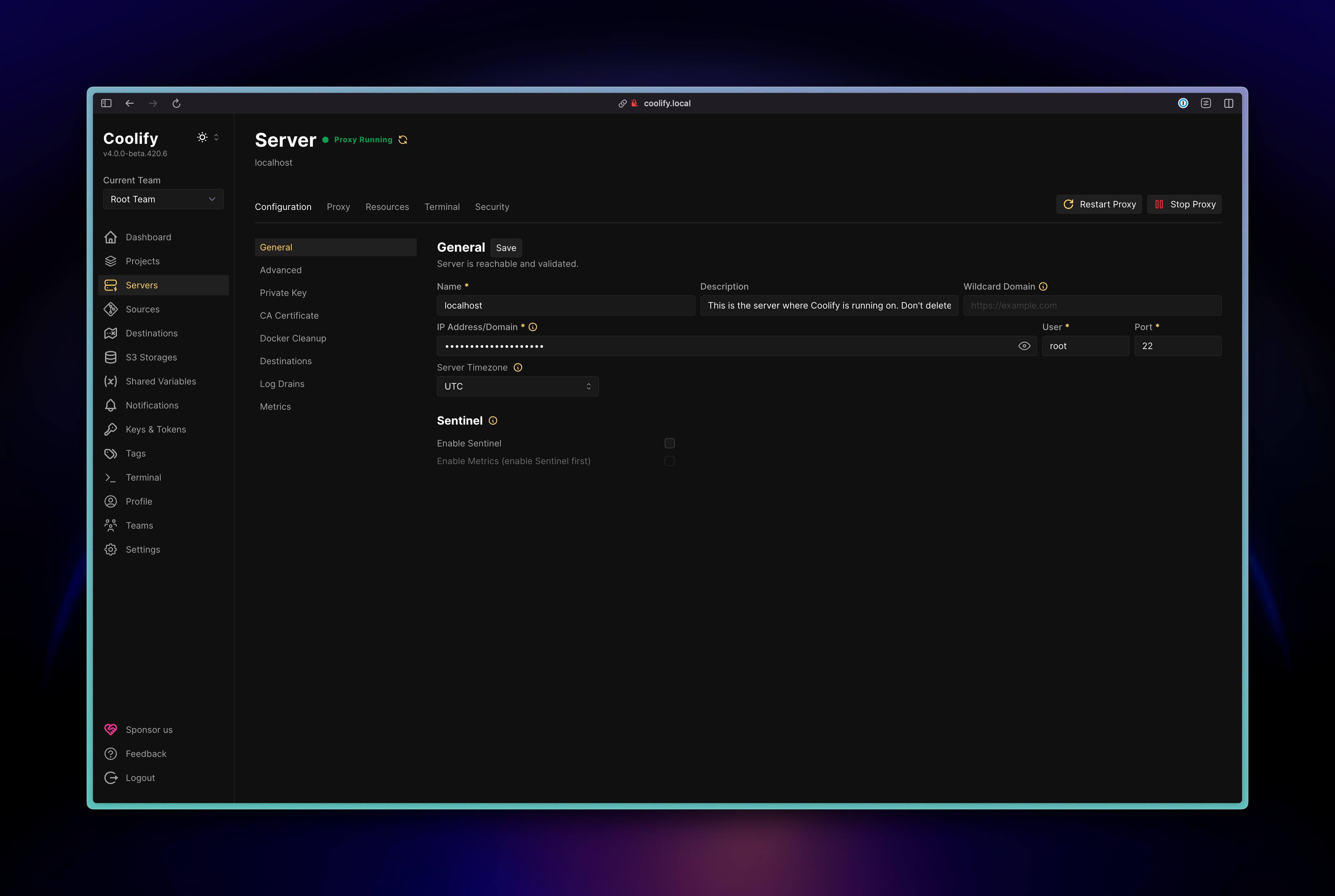 Server Settings Before