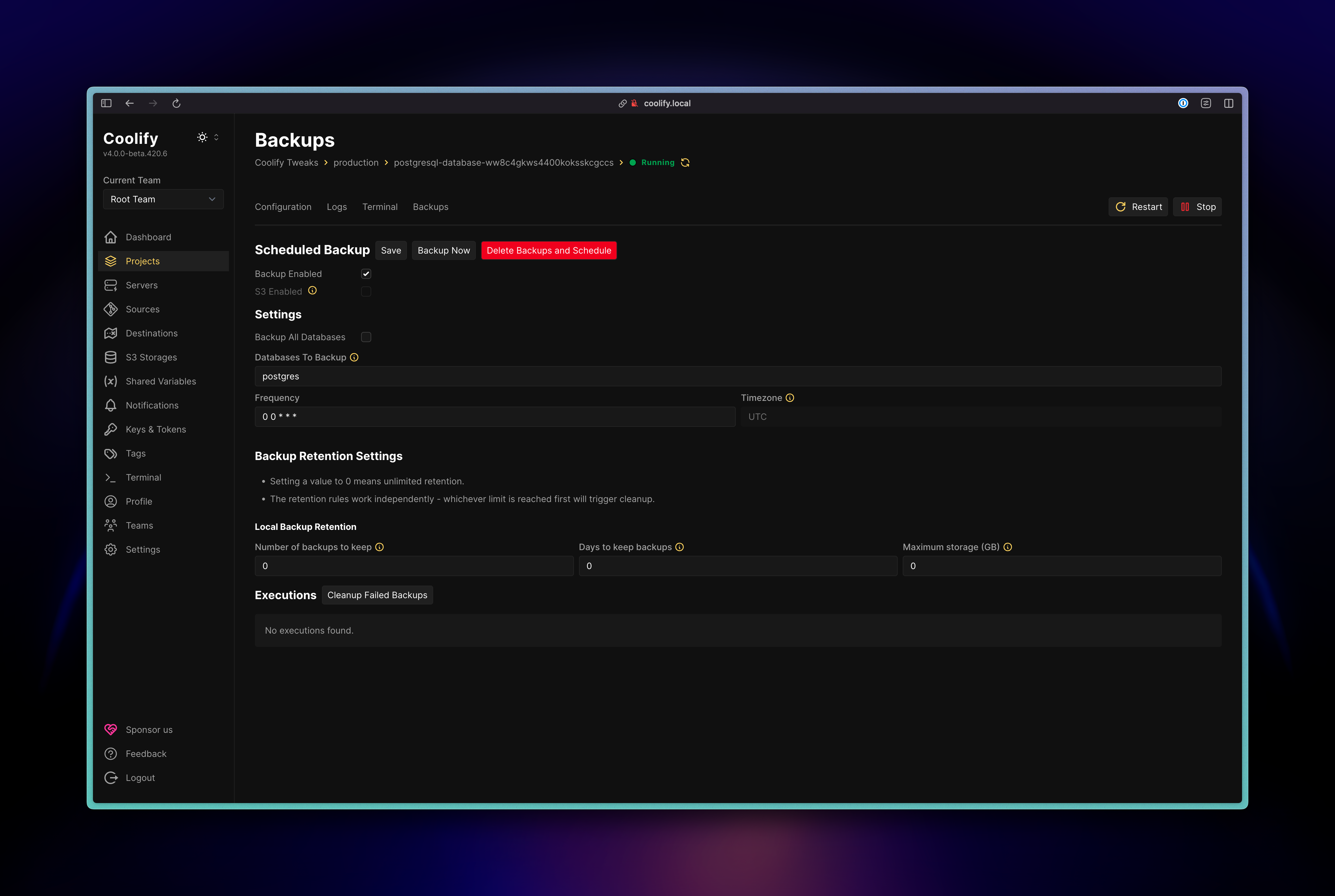 Resource Backup Before