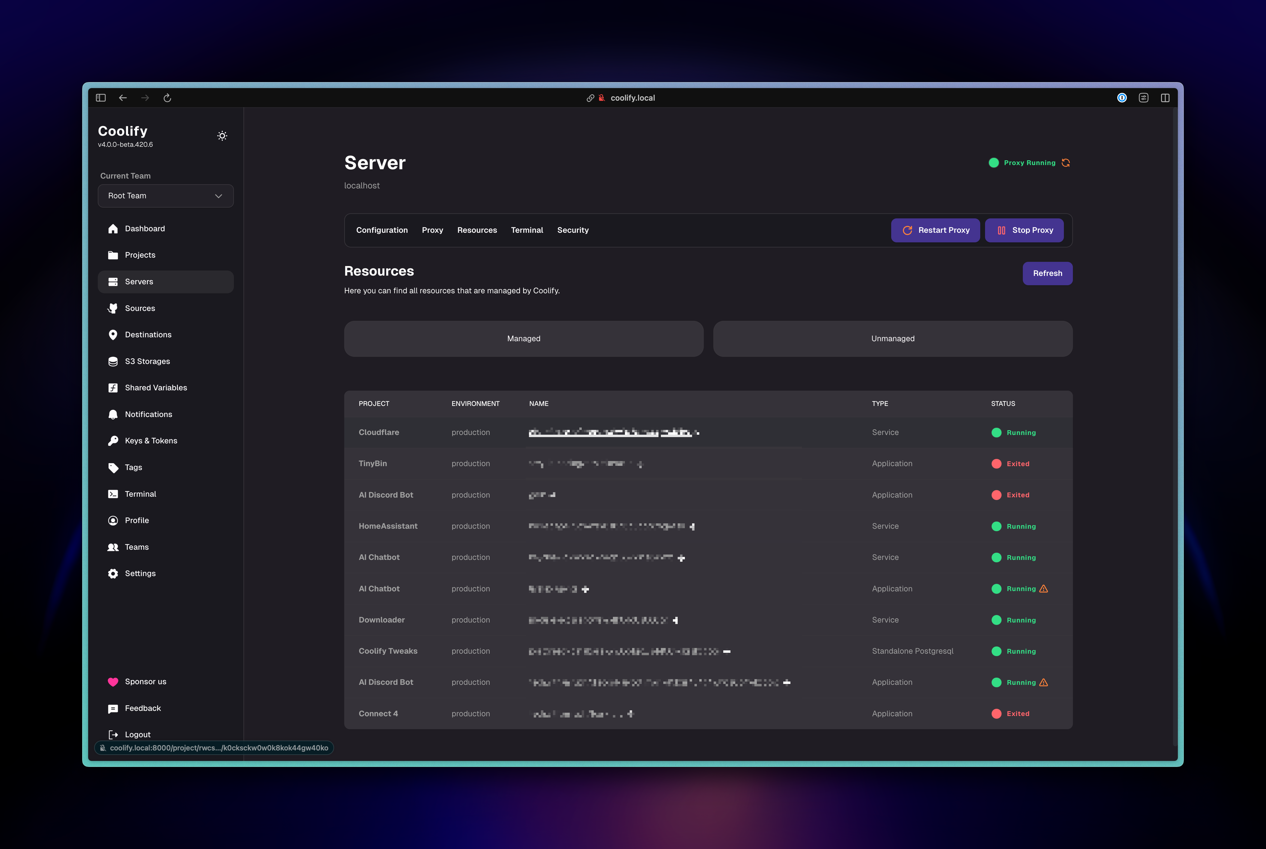 Server Resources After